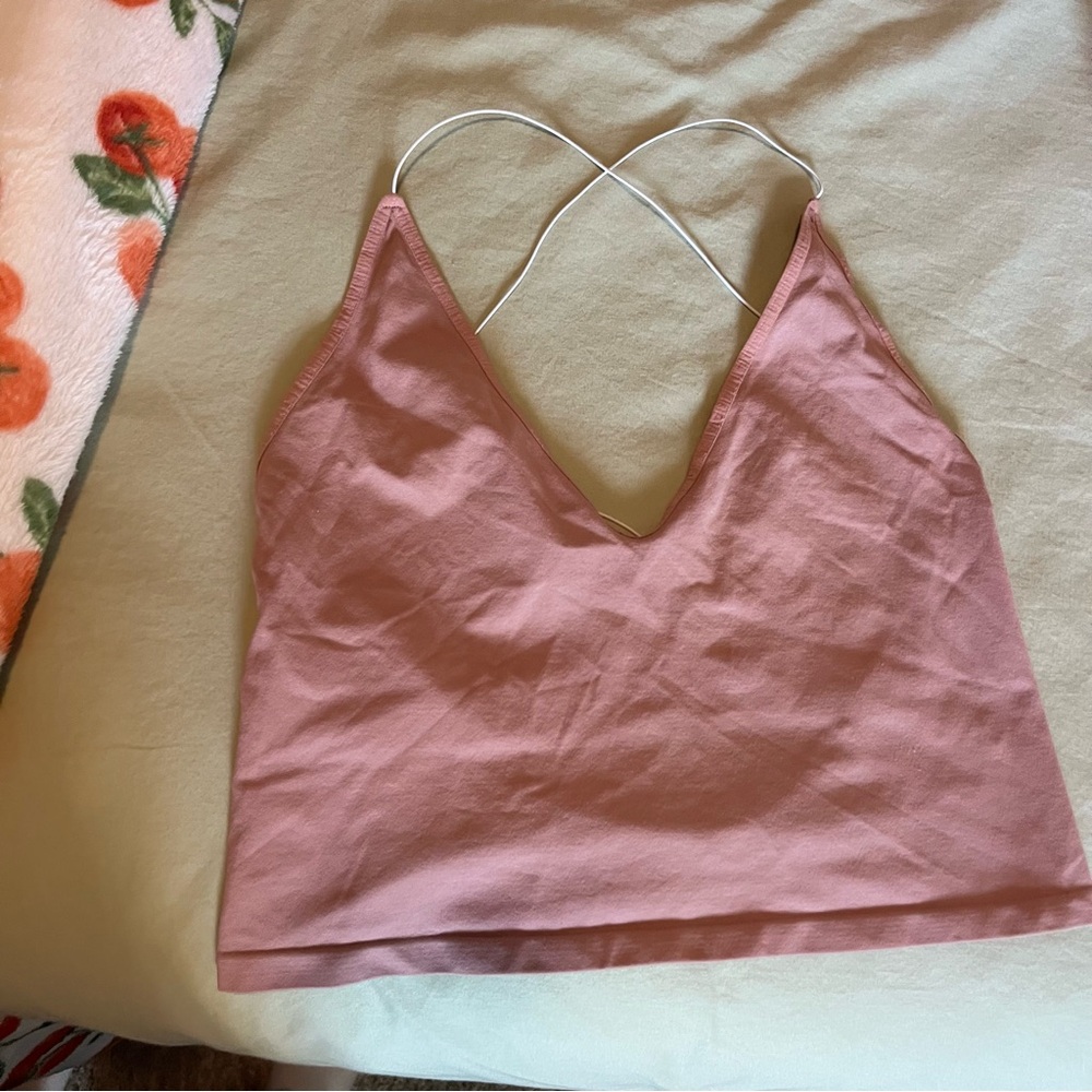 Free People Rose Crossback Cropped Tank